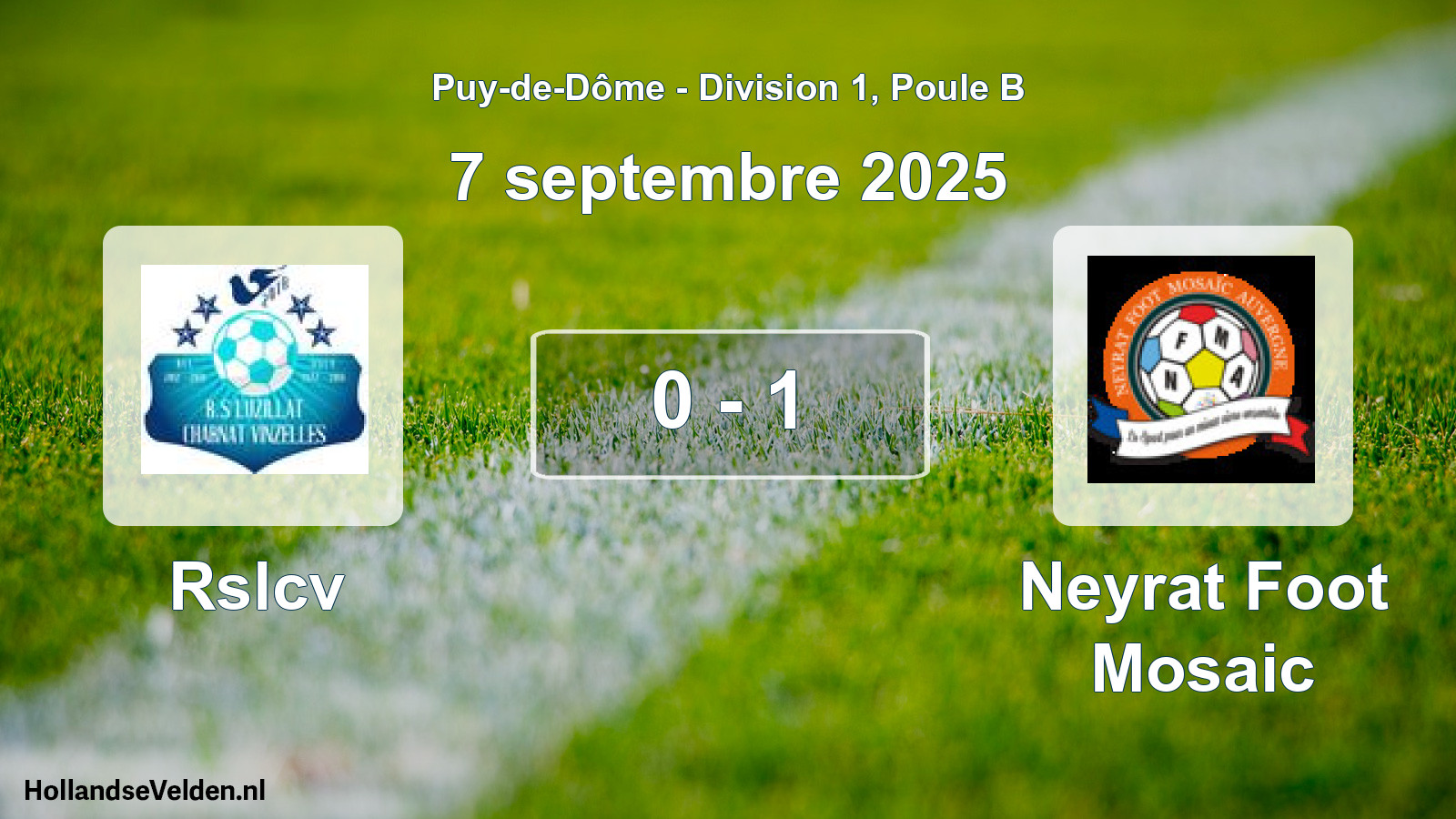 Gespeelde wedstrijd: Rslcv - Neyrat Foot Mosaic 0 - 1 (7 september 2025)