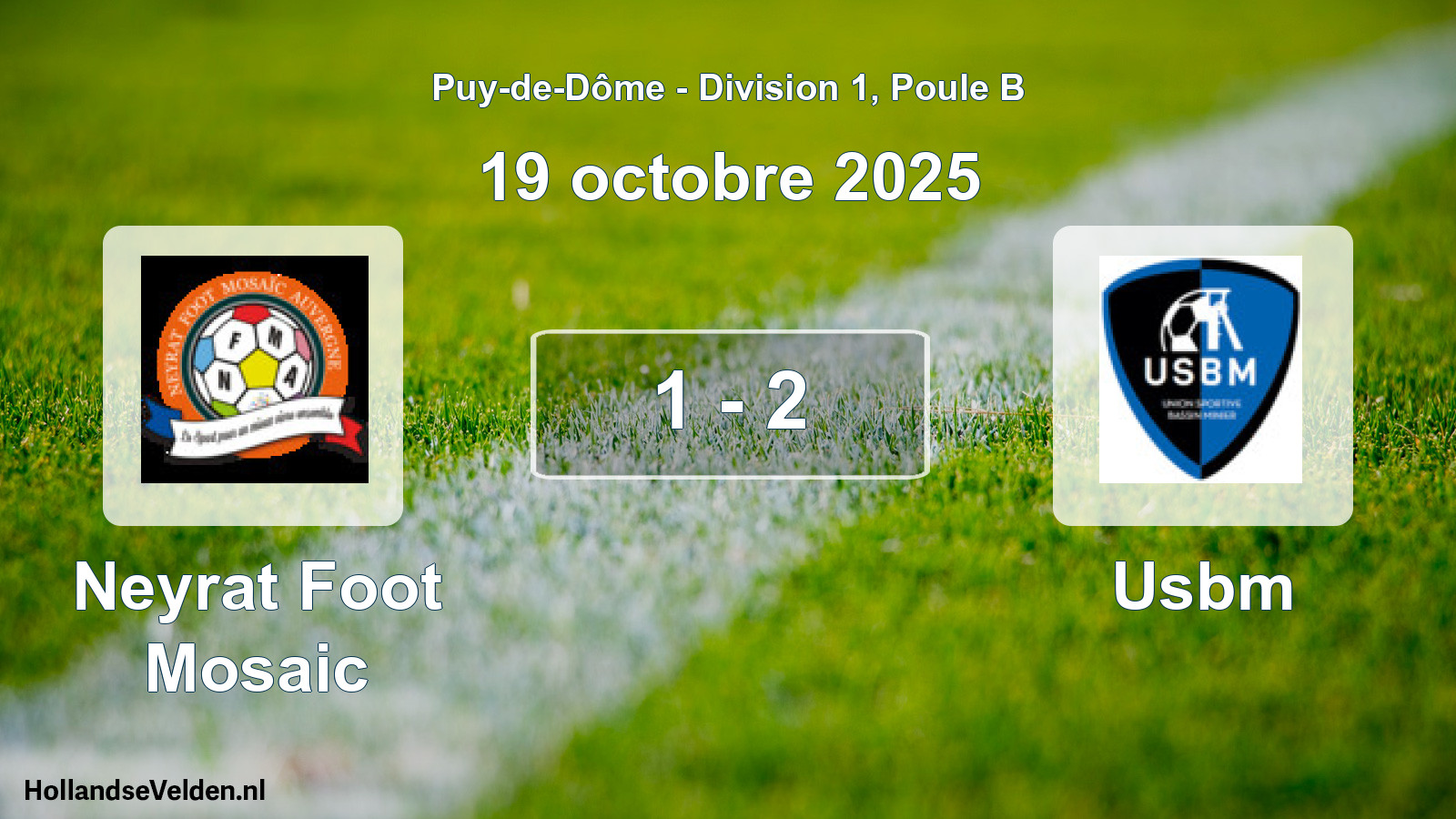Gespeelde wedstrijd: Neyrat Foot Mosaic - Usbm 1 - 2 (19 oktober 2025)