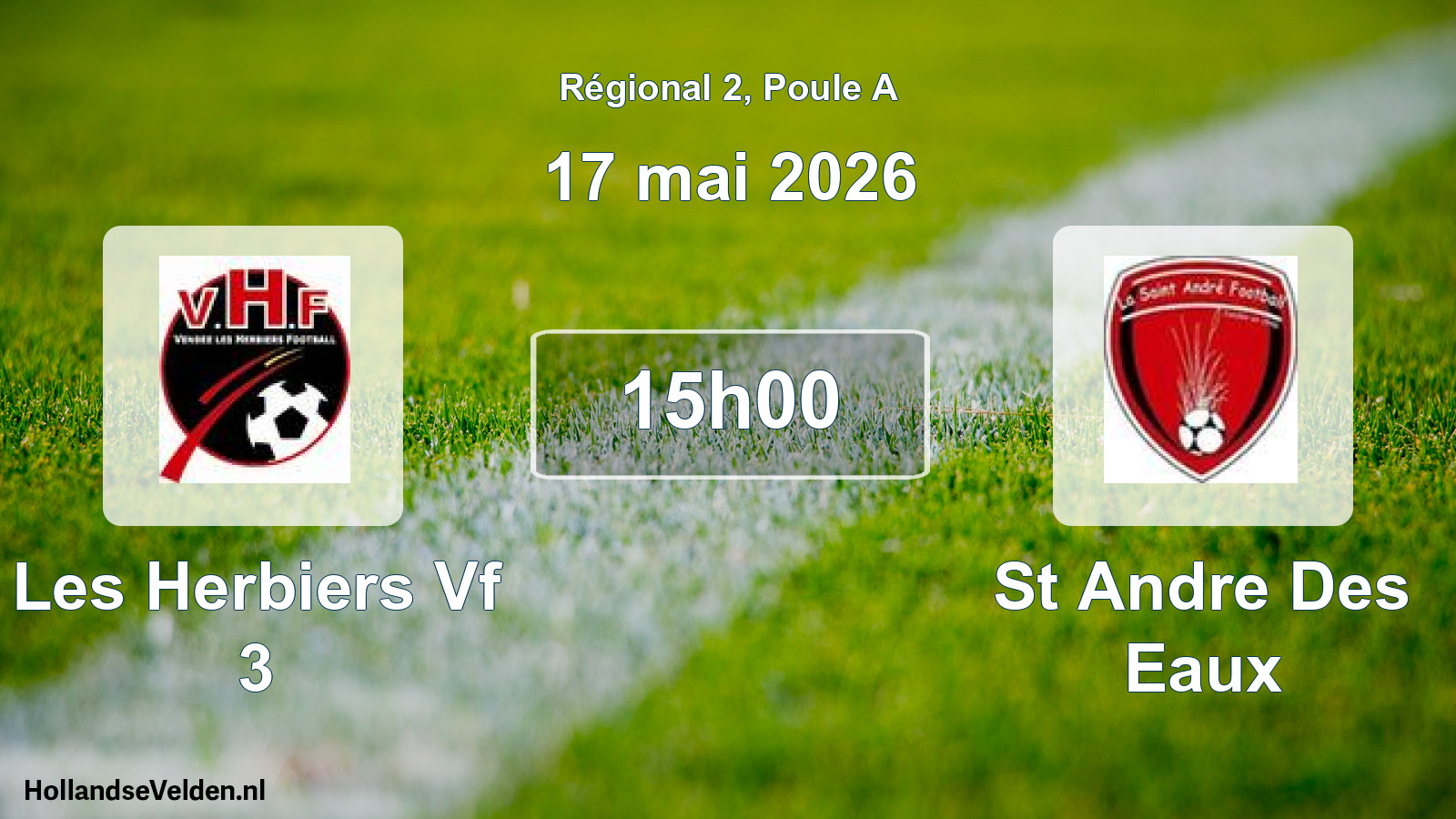 Geplande wedstrijd: Les Herbiers Vf 3 - St Andre Des Eaux (17 mei 2026)
