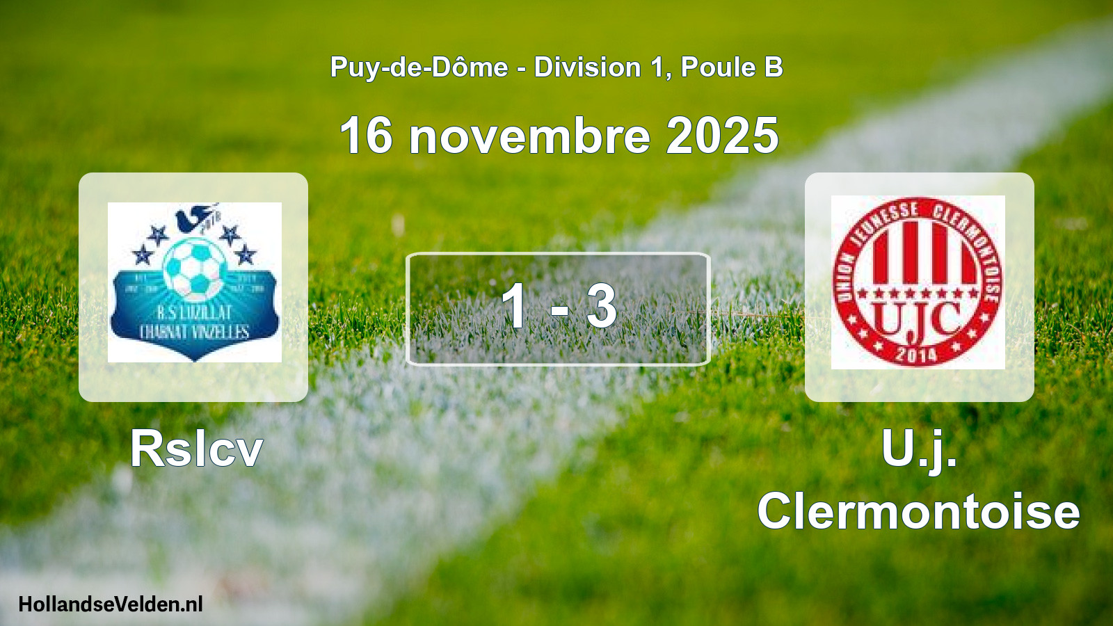 Gespeelde wedstrijd: Rslcv - U.j. Clermontoise 1 - 3 (16 november 2025)