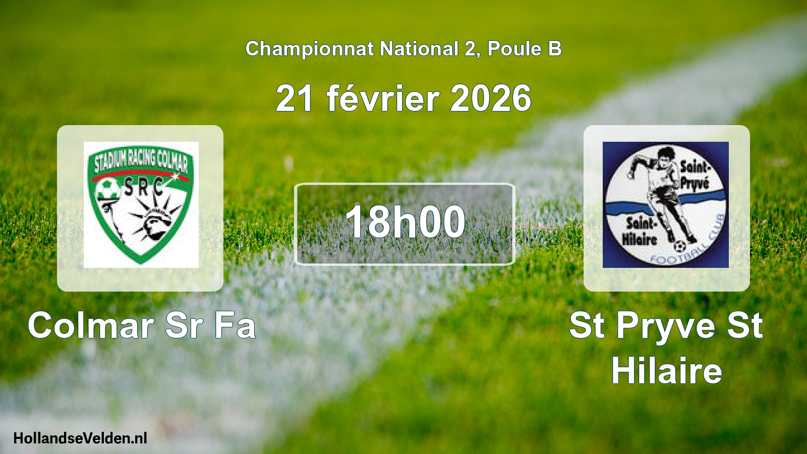 Scheduled Match: Colmar Sr Fa - St Pryve St Hilaire (21 February 2026)