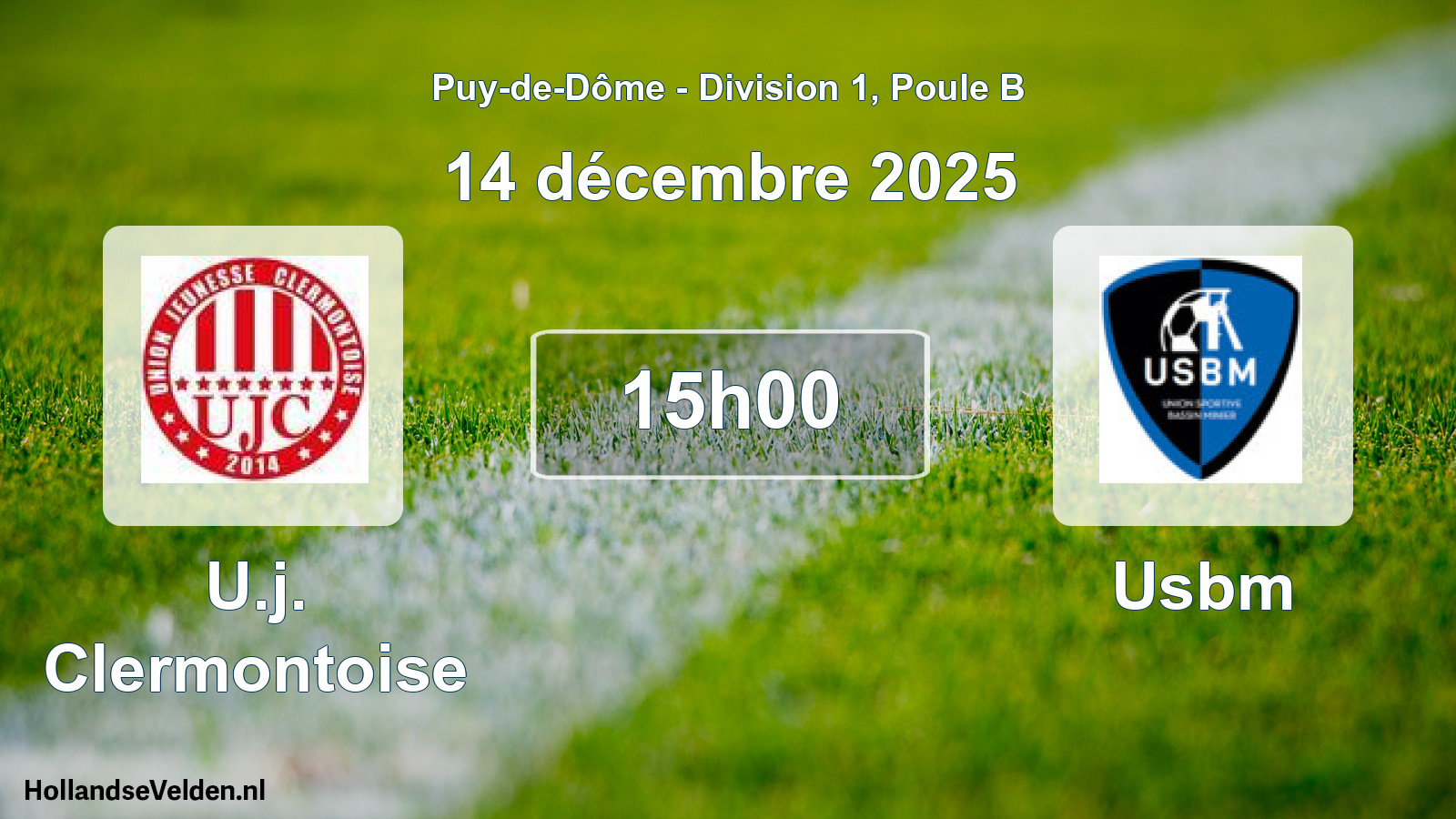 Geplande wedstrijd: U.j. Clermontoise - Usbm (14 december 2025)