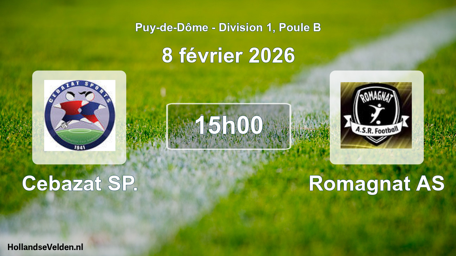 Match programmé: Cebazat SP. - Romagnat AS (8 février 2026)