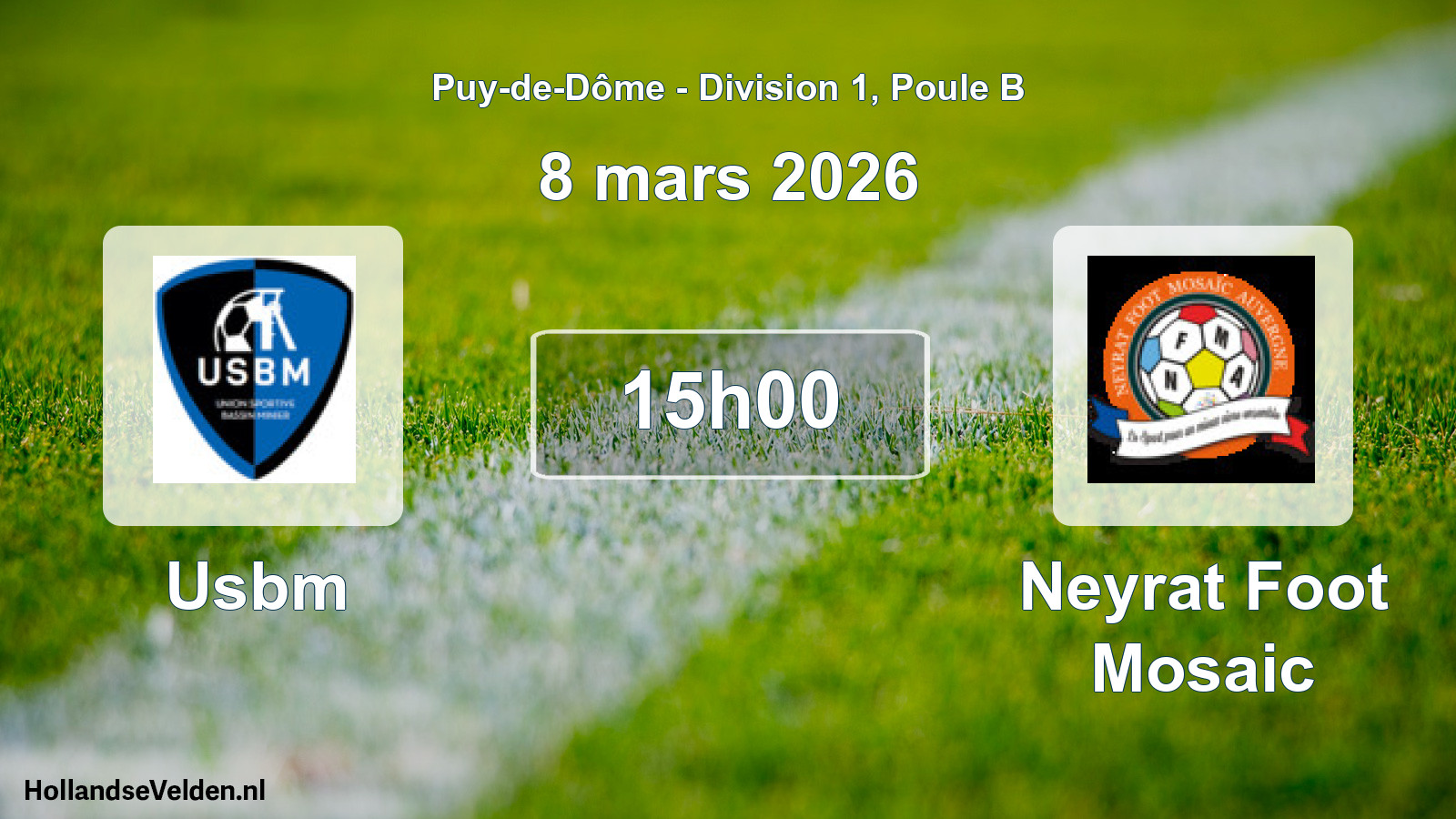Geplande wedstrijd: Usbm - Neyrat Foot Mosaic (8 maart 2026)