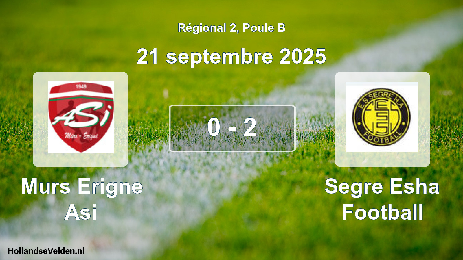 Gespeelde wedstrijd: Murs Erigne Asi - Segre Esha Football 0 - 2 (21 septembre 2025)