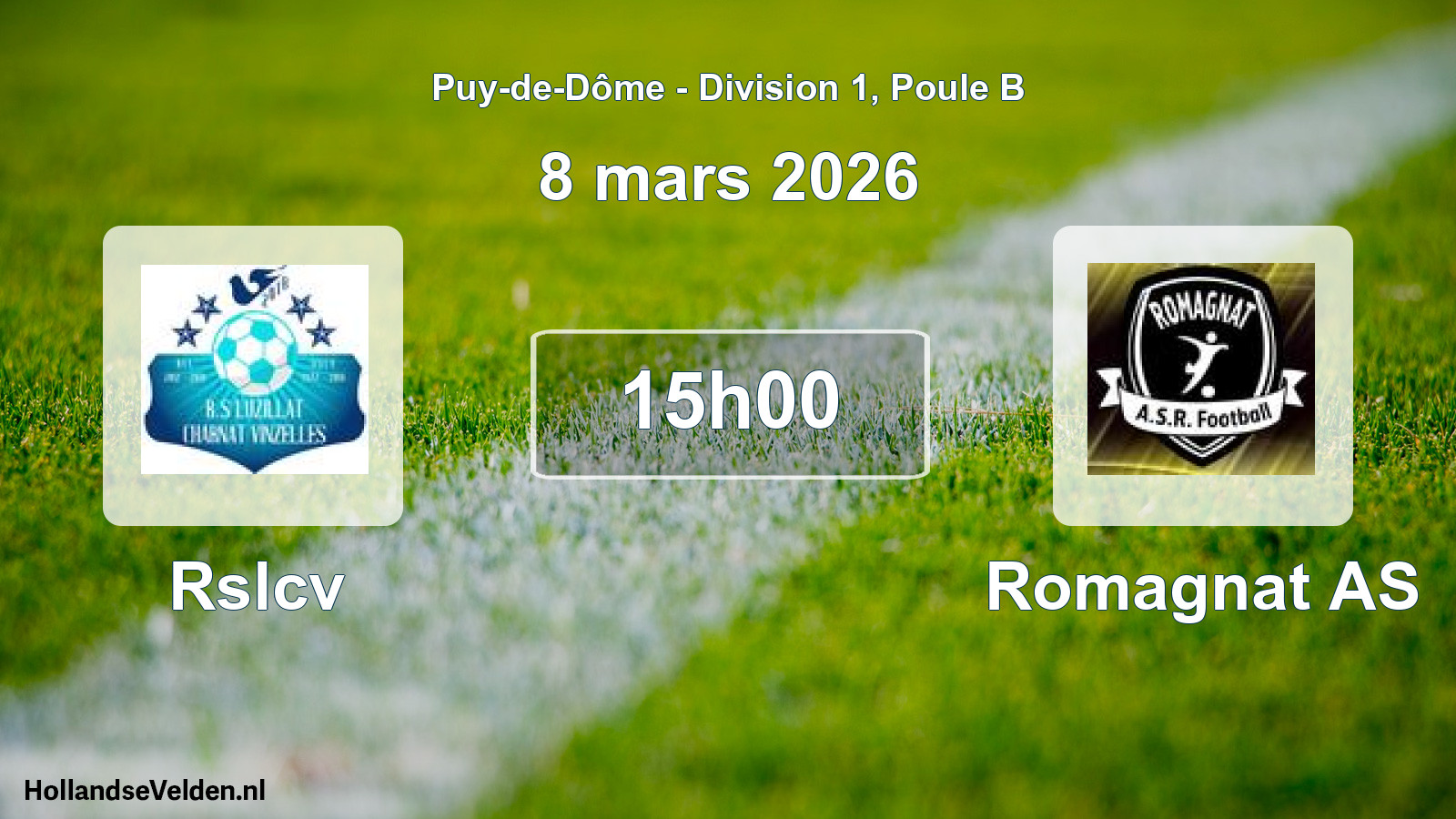 Match programmé: Rslcv - Romagnat AS (8 mars 2026)