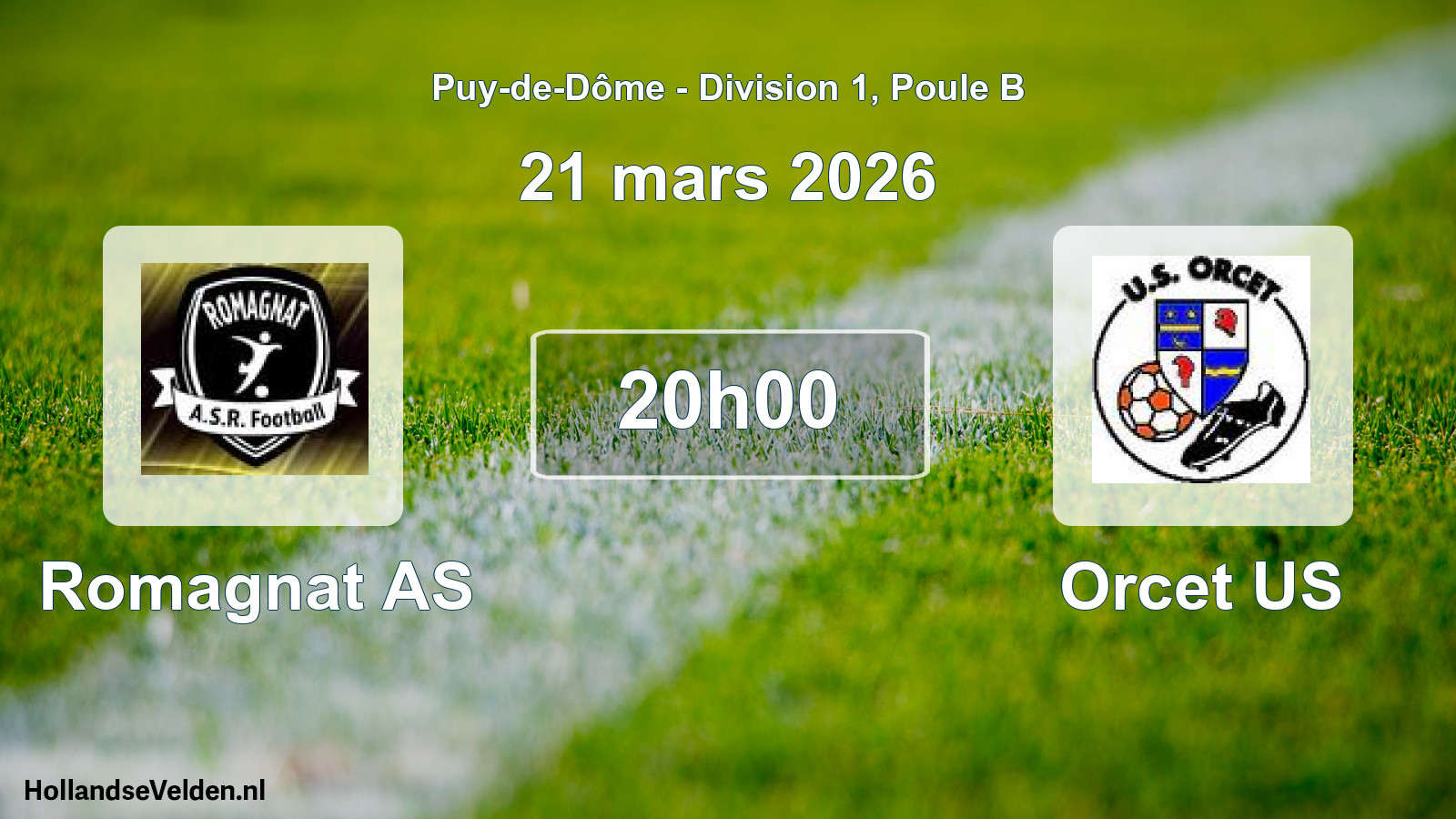 Match programmé: Romagnat AS - Orcet US (21 mars 2026)