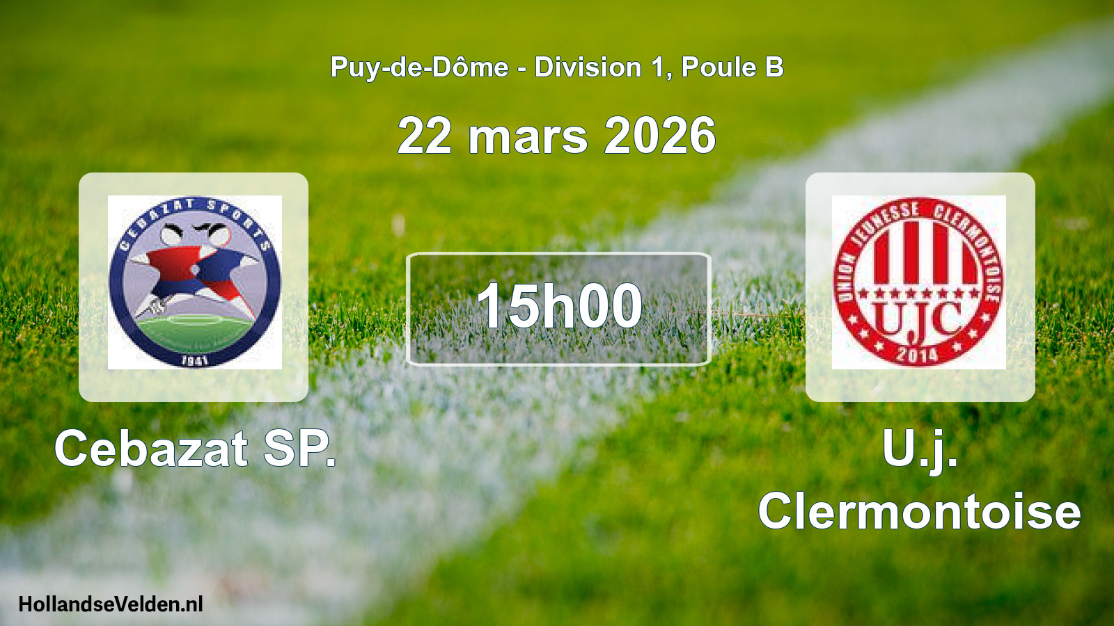 Geplande wedstrijd: Cebazat SP. - U.j. Clermontoise (22 maart 2026)