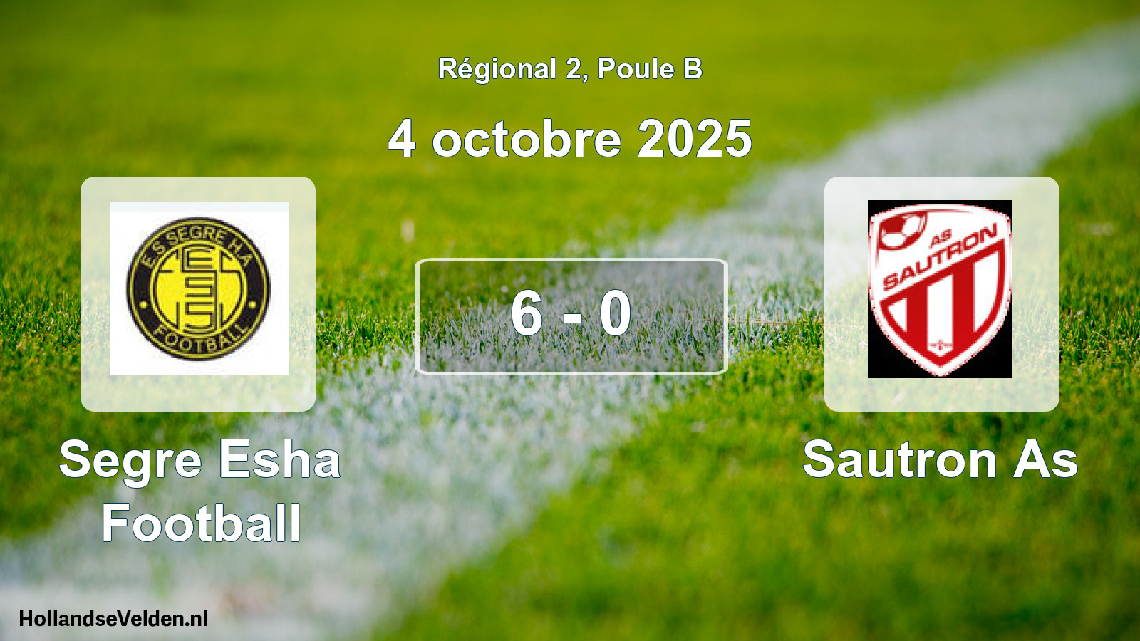 Gespeelde wedstrijd: Segre Esha Football - Sautron As 6 - 0 (4 octobre 2025)