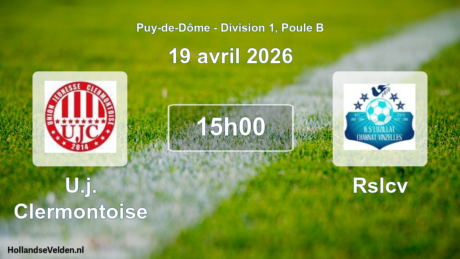 Geplande wedstrijd: U.j. Clermontoise - Rslcv (19 april 2026)