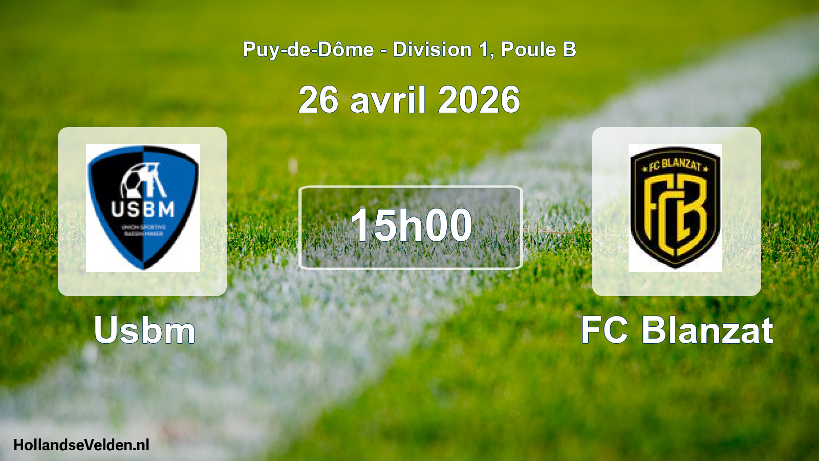 Geplande wedstrijd: Usbm - FC Blanzat (26 april 2026)