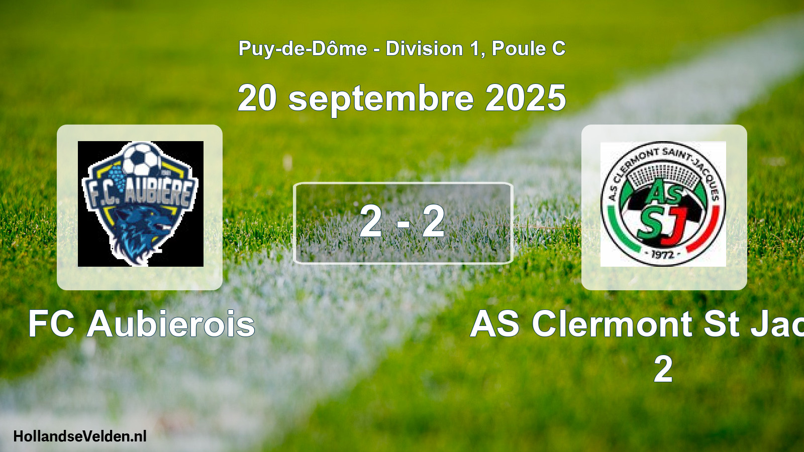 Match joué: FC Aubierois - AS Clermont St Jacqu 2 2 - 2 (20 septembre 2025)