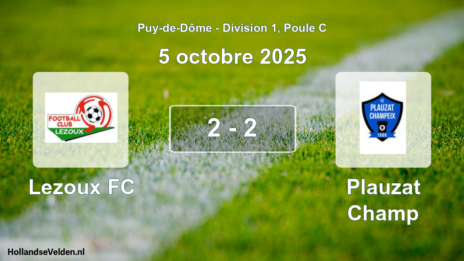 Gespeelde wedstrijd: Lezoux FC - Plauzat Champ 2 - 2 (5 oktober 2025)