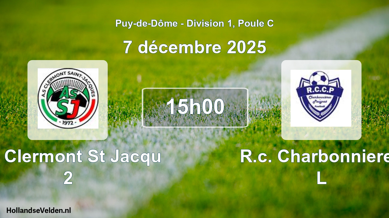 Geplande wedstrijd: AS Clermont St Jacqu 2 - R.c. Charbonnieres L (7 december 2025)