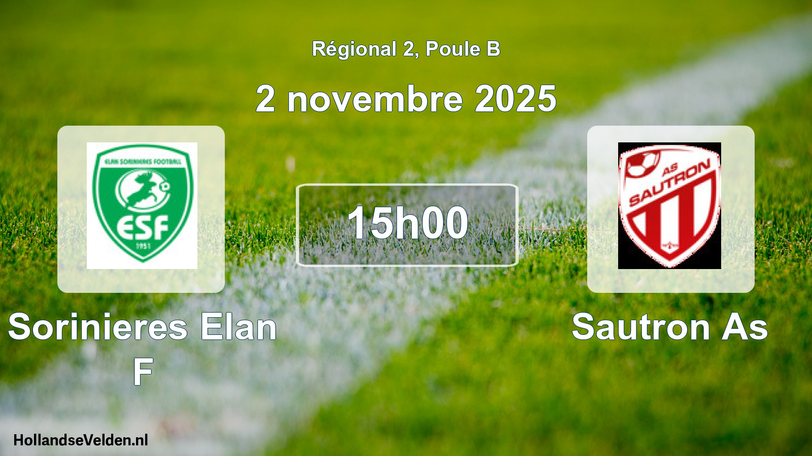 Scheduled Match: Sorinieres Elan F - Sautron As (2 November 2025)