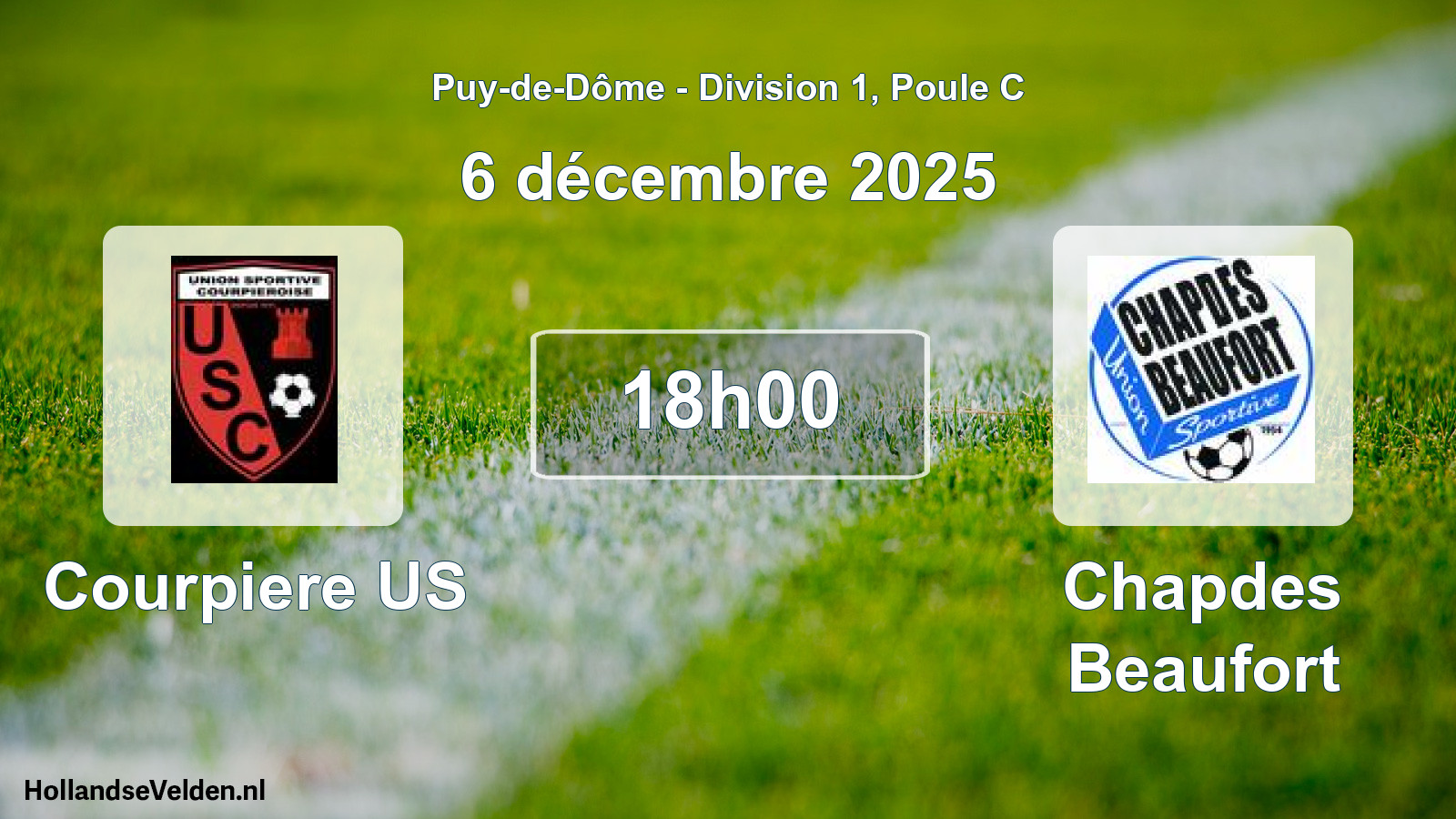 Geplande wedstrijd: Courpiere US - Chapdes Beaufort (6 december 2025)
