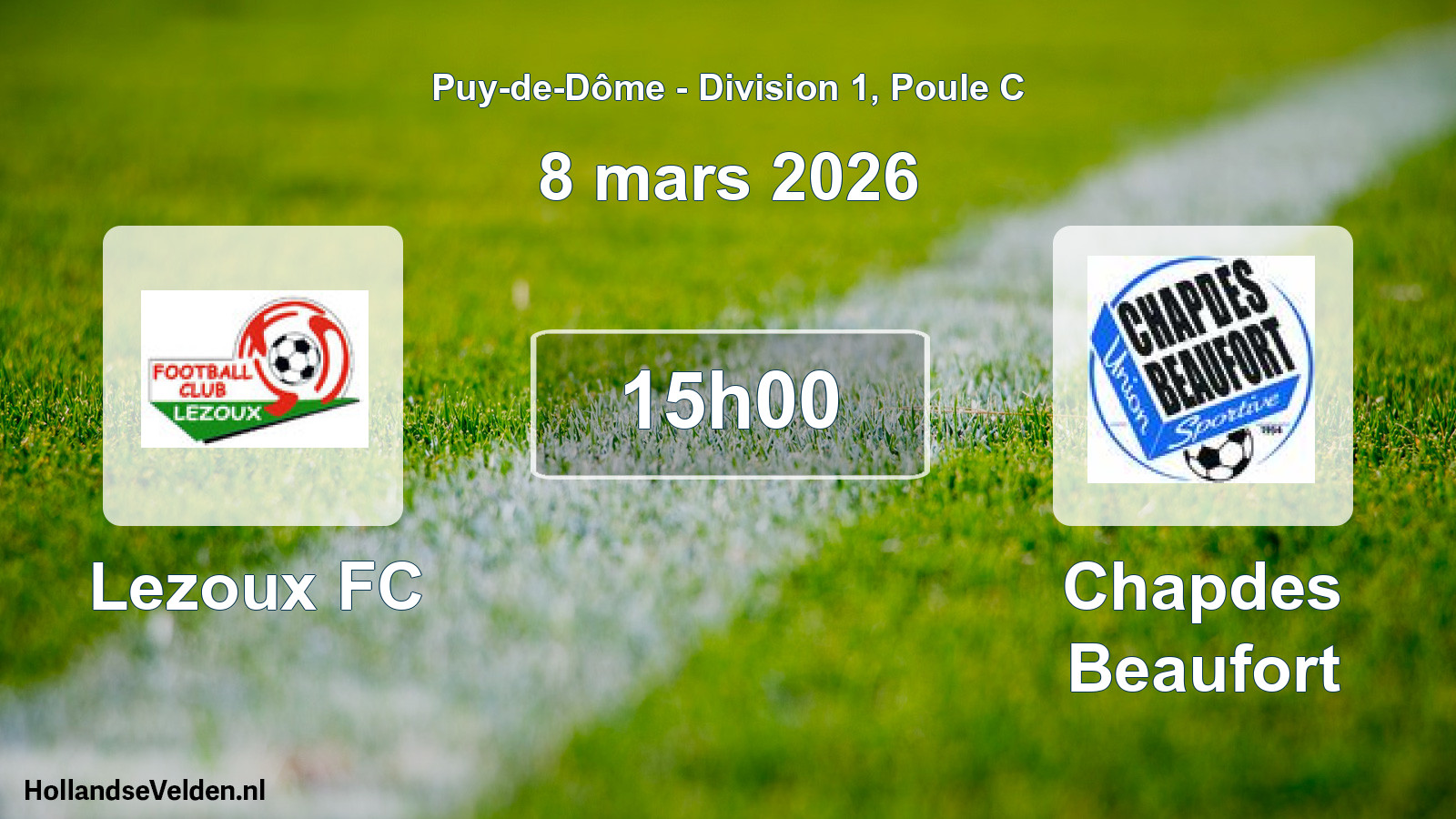 Match programmé: Lezoux FC - Chapdes Beaufort (8 mars 2026)