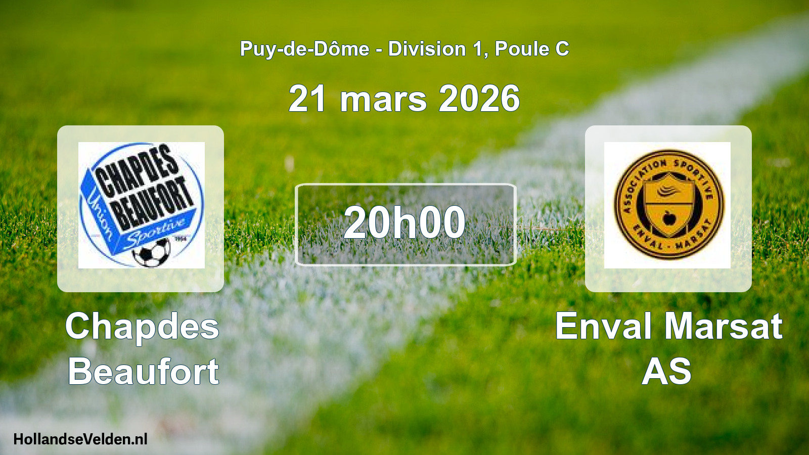 Geplande wedstrijd: Chapdes Beaufort - Enval Marsat AS (21 maart 2026)