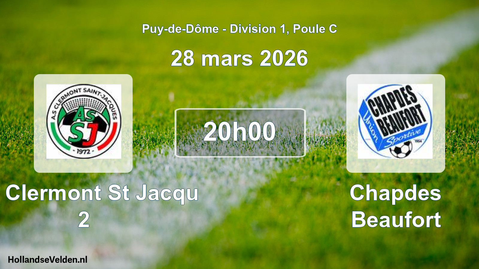 Match programmé: AS Clermont St Jacqu 2 - Chapdes Beaufort (28 mars 2026)