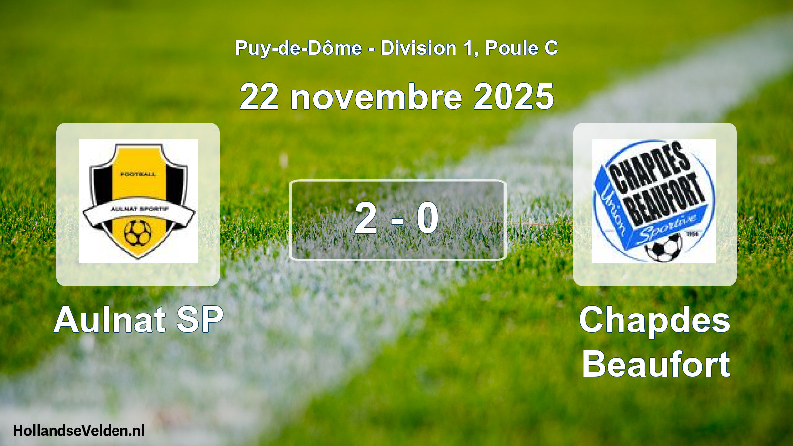 Gespeelde wedstrijd: Aulnat SP - Chapdes Beaufort 2 - 0 (22 november 2025)