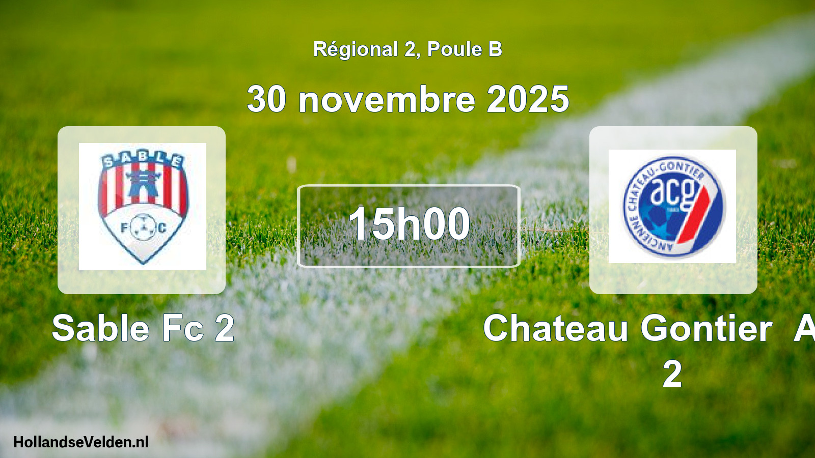 Geplande wedstrijd: Sable Fc 2 - Chateau Gontier Anc 2 (30 novembre 2025)