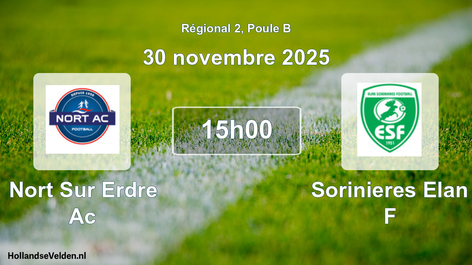 Geplande wedstrijd: Nort Sur Erdre Ac - Sorinieres Elan F (30 novembre 2025)