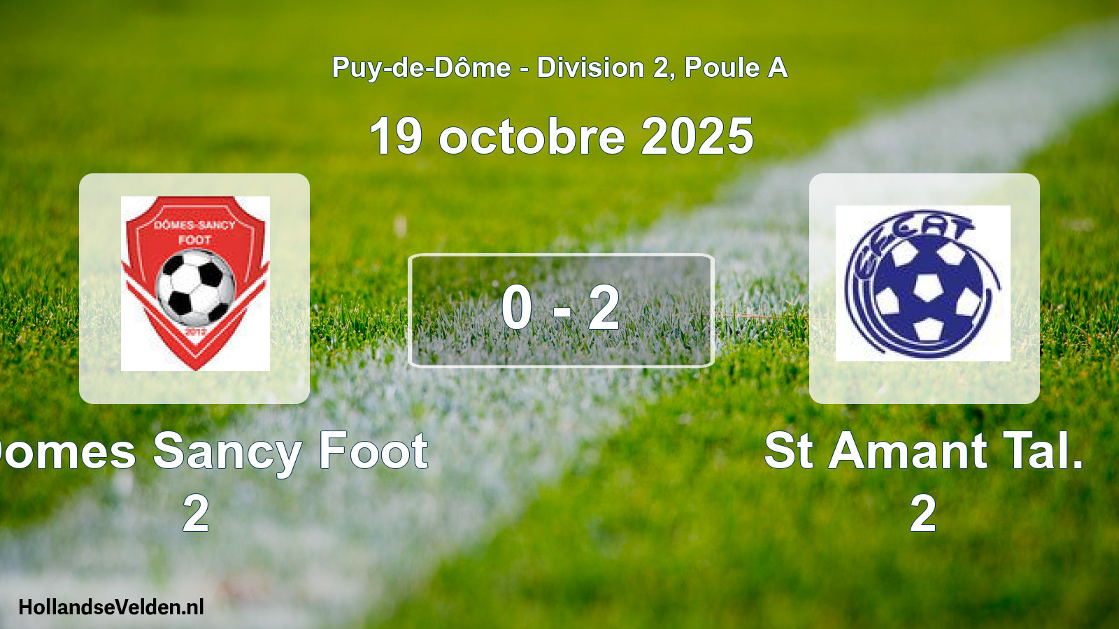 Gespeelde wedstrijd: Domes Sancy Foot 2 - St Amant Tal. 2 0 - 2 (19 oktober 2025)