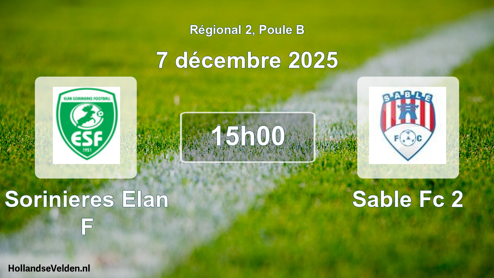 Geplande wedstrijd: Sorinieres Elan F - Sable Fc 2 (7 décembre 2025)