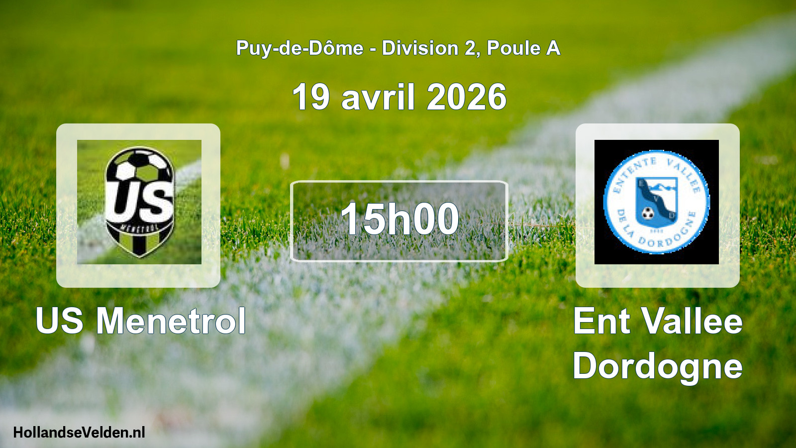 Match programmé: US Menetrol - Ent Vallee Dordogne (19 avril 2026)