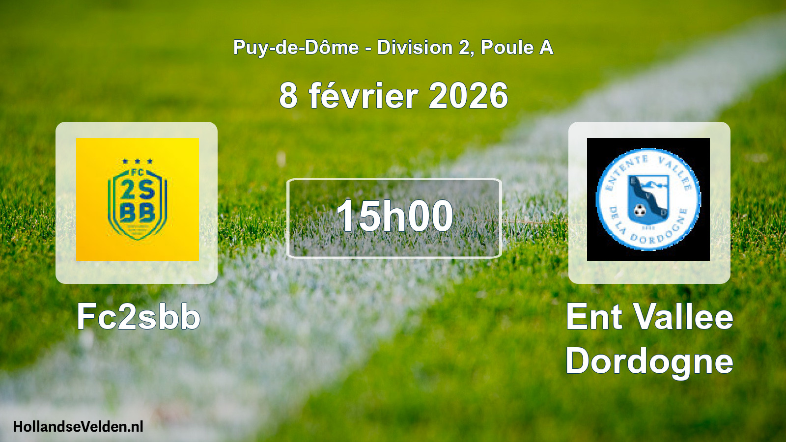 Match programmé: Fc2sbb - Ent Vallee Dordogne (8 février 2026)