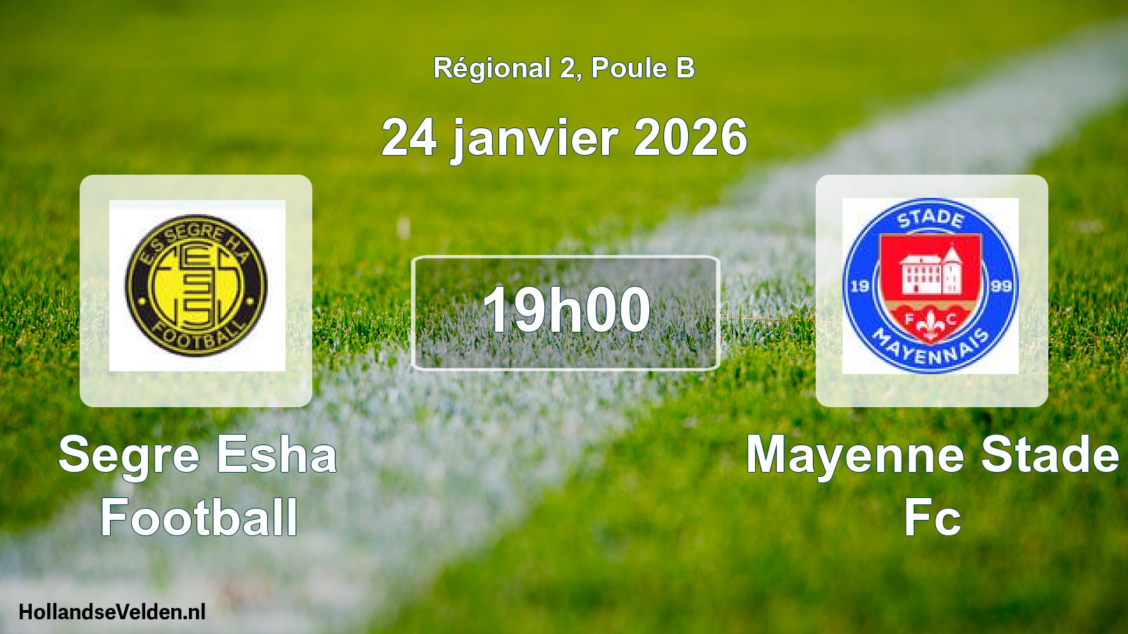 Scheduled Match: Segre Esha Football - Mayenne Stade Fc (24 January 2026)