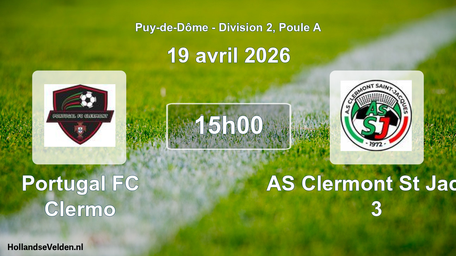 Geplande wedstrijd: Portugal FC Clermo - AS Clermont St Jacqu 3 (19 april 2026)