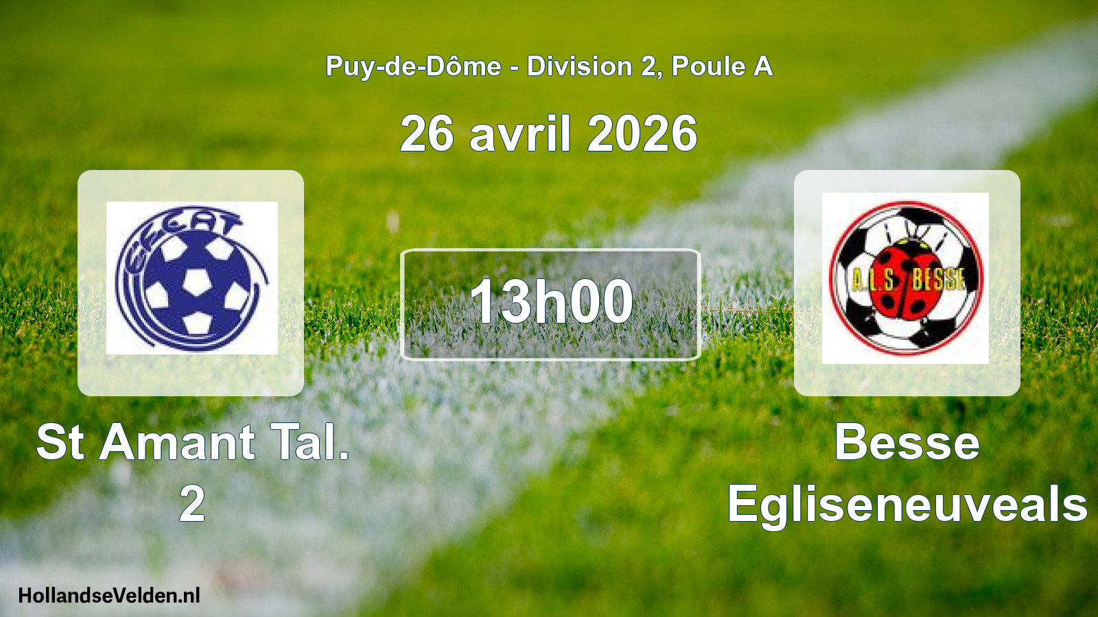 Geplande wedstrijd: St Amant Tal. 2 - Besse Egliseneuveals (26 april 2026)