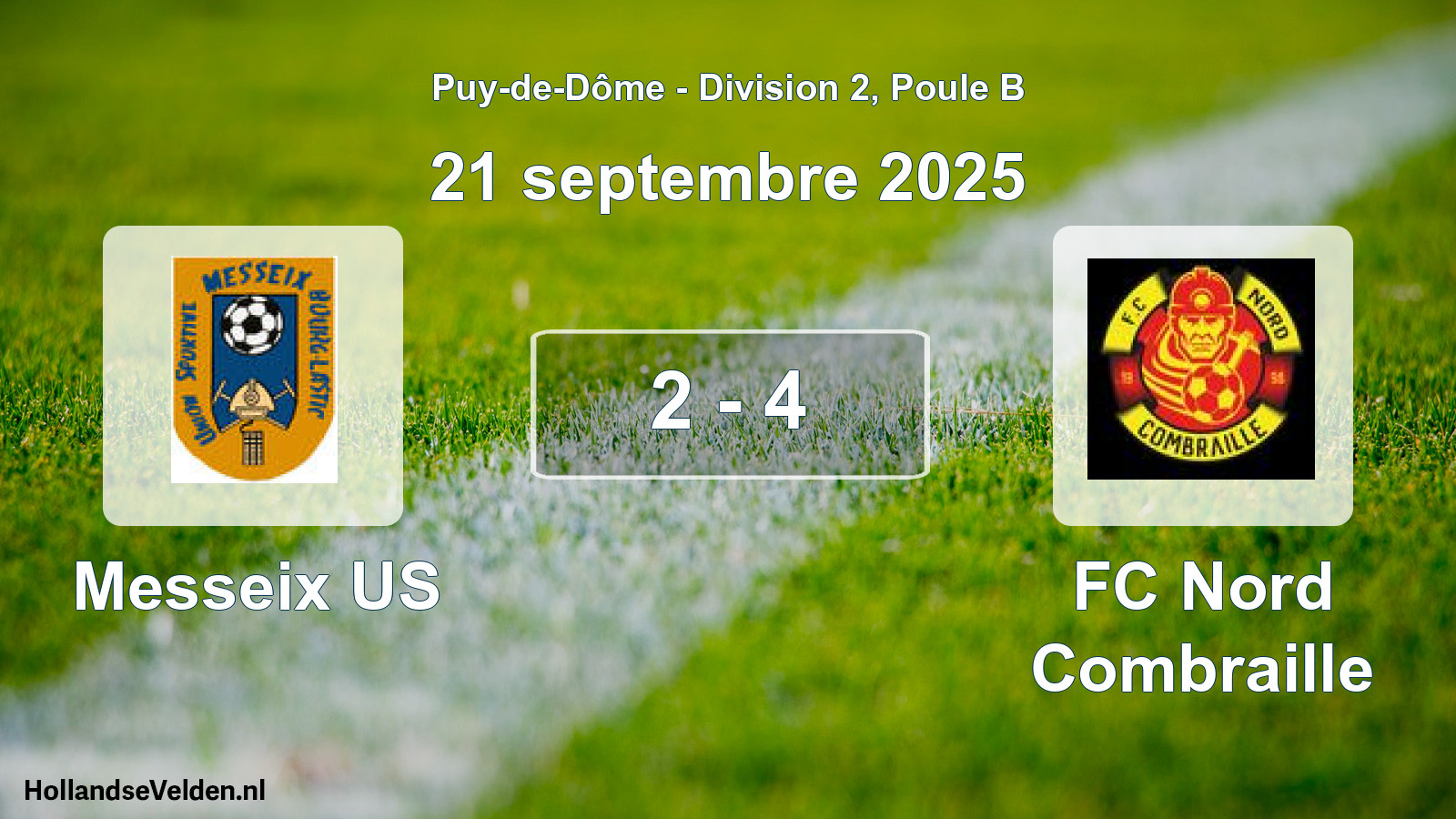 Gespeelde wedstrijd: Messeix US - FC Nord Combraille 2 - 4 (21 september 2025)