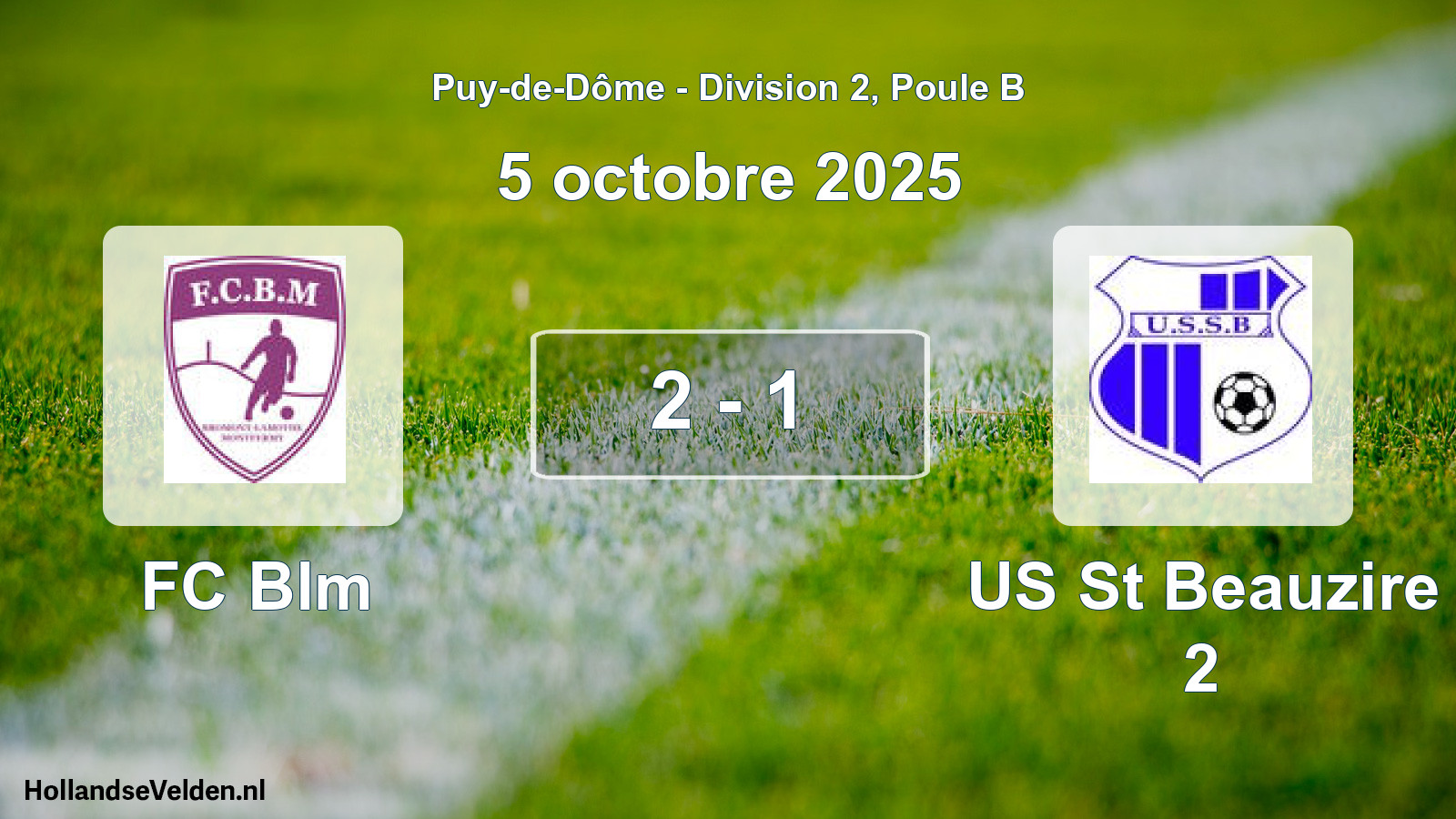 Gespeelde wedstrijd: FC Blm - US St Beauzire 2 2 - 1 (5 oktober 2025)
