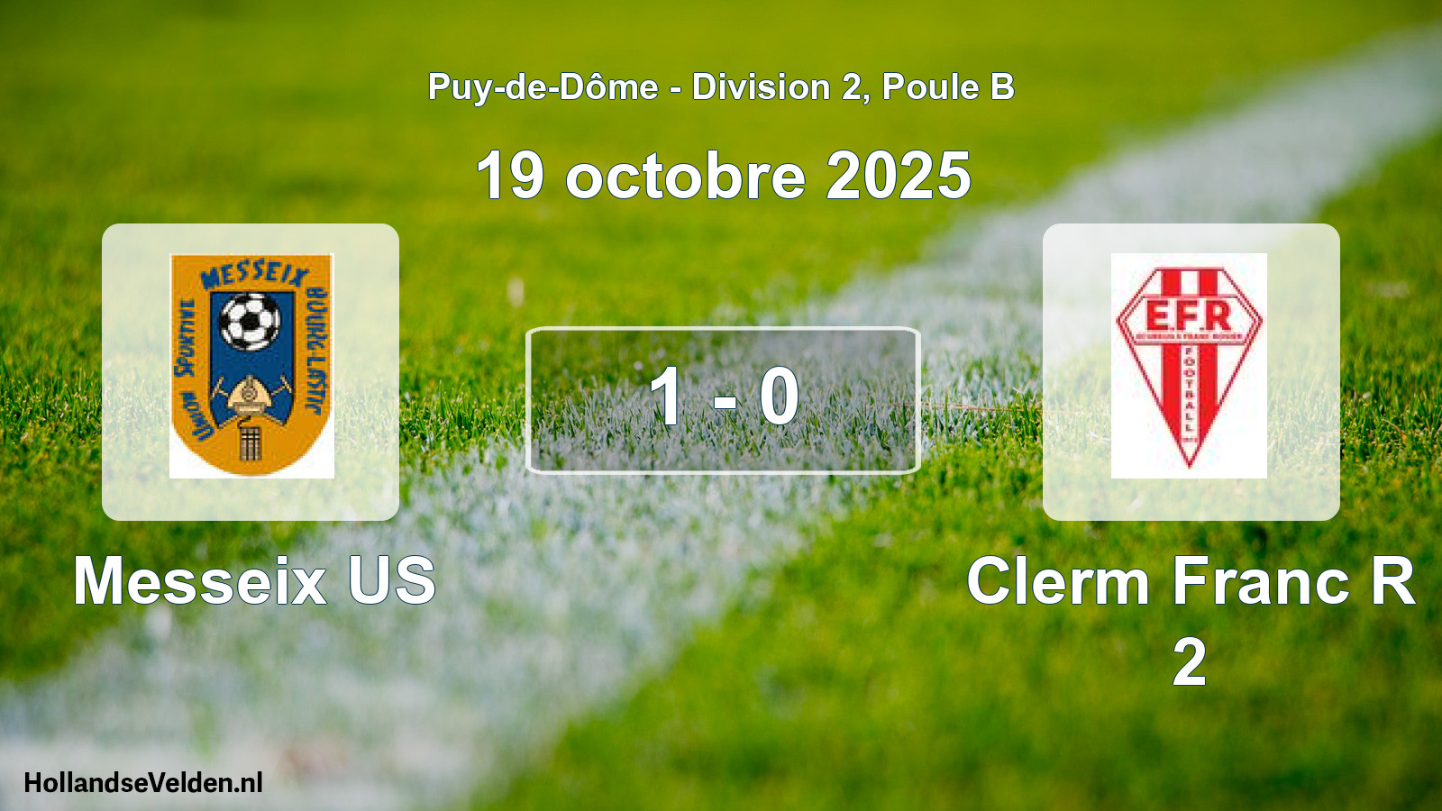 Gespeelde wedstrijd: Messeix US - Clerm Franc R 2 1 - 0 (19 oktober 2025)