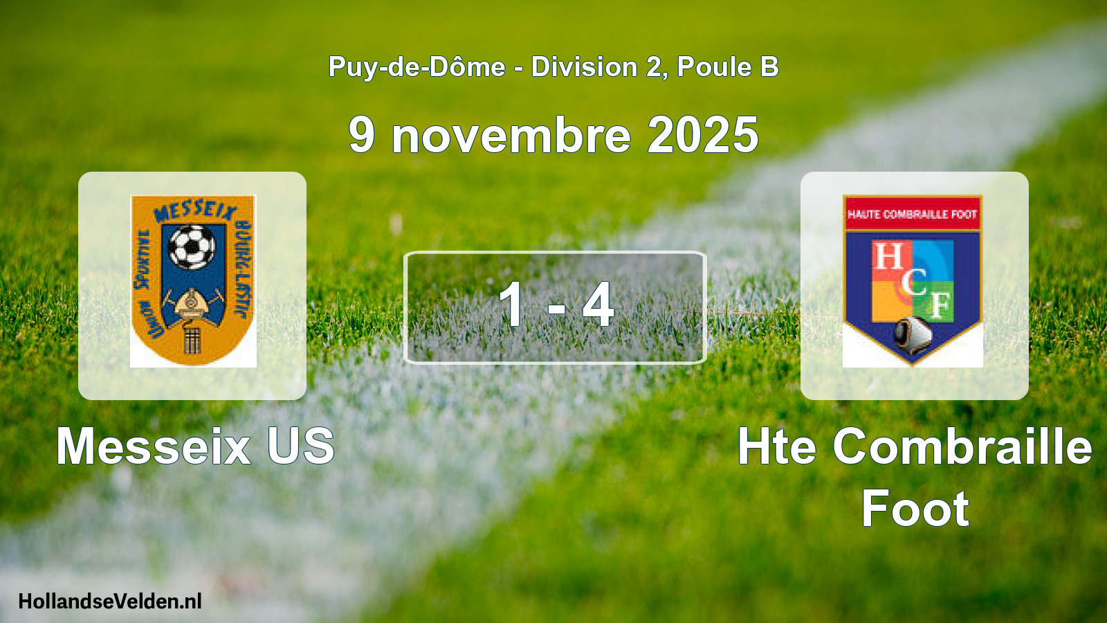 Gespeelde wedstrijd: Messeix US - Hte Combraille Foot 1 - 4 (9 november 2025)