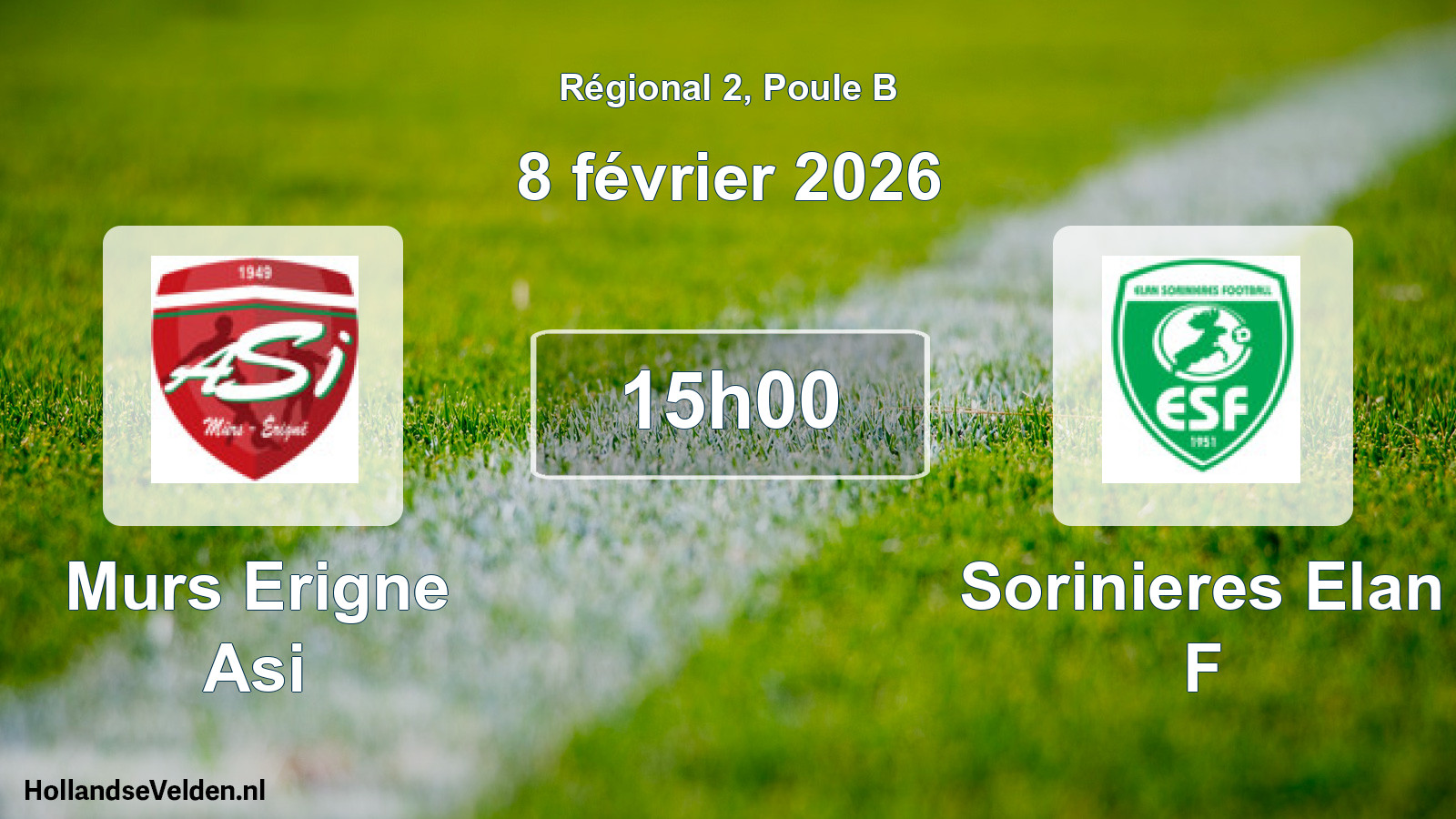 Geplande wedstrijd: Murs Erigne Asi - Sorinieres Elan F (8 février 2026)