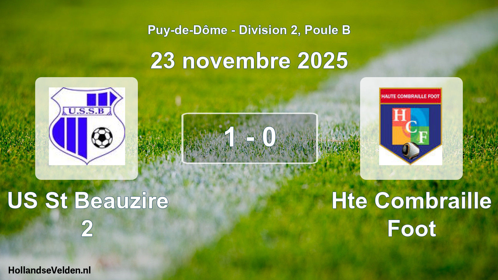 Match joué: US St Beauzire 2 - Hte Combraille Foot 1 - 0 (23 novembre 2025)