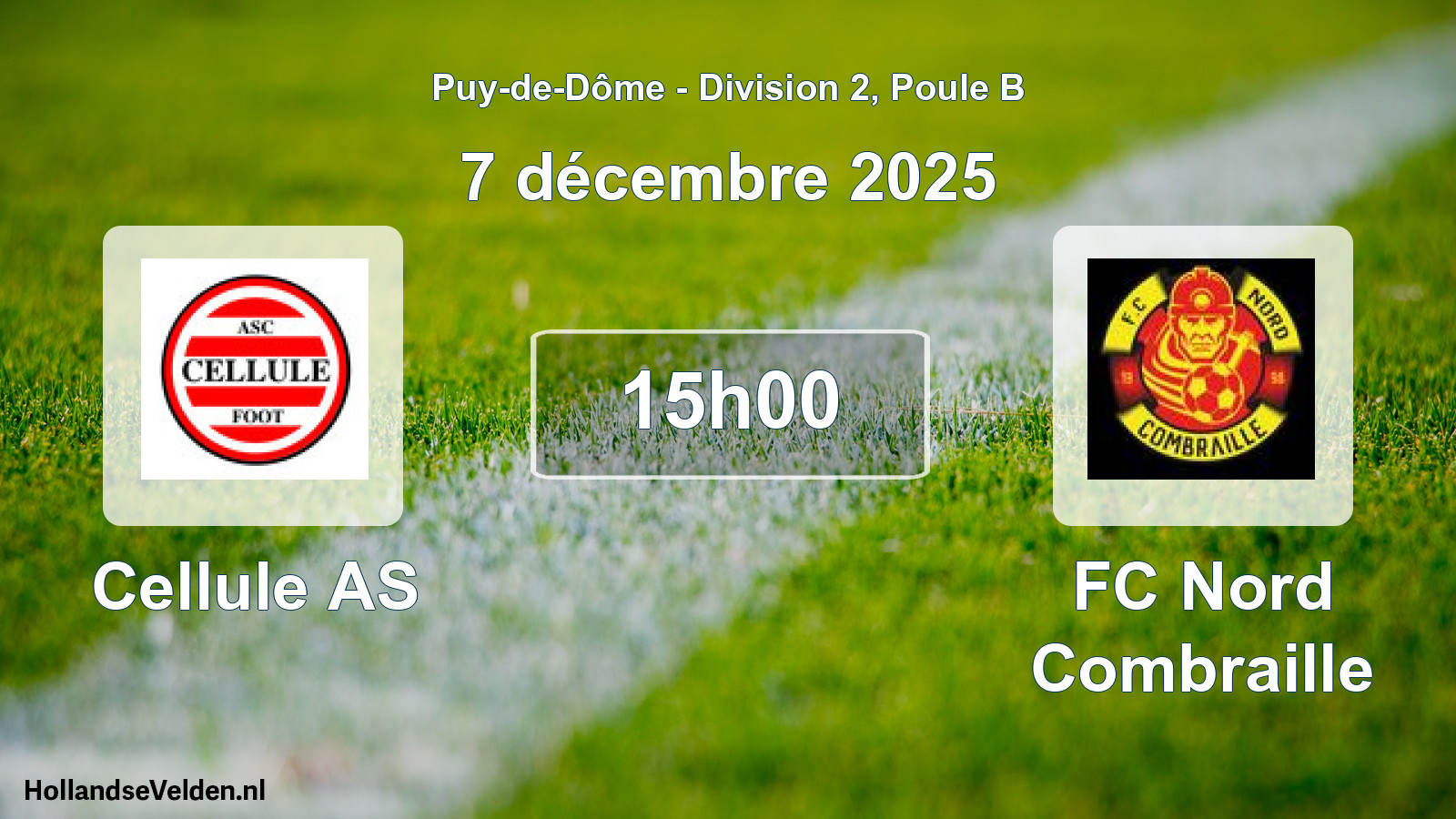 Match programmé: Cellule AS - FC Nord Combraille (7 décembre 2025)