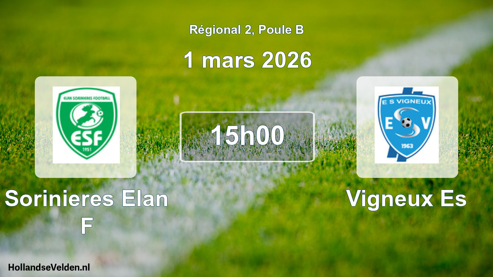 Scheduled Match: Sorinieres Elan F - Vigneux Es (1 March 2026)