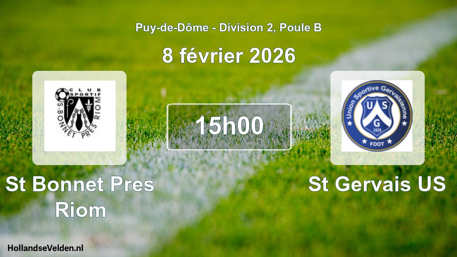 Geplande wedstrijd: St Bonnet Pres Riom - St Gervais US (8 februari 2026)