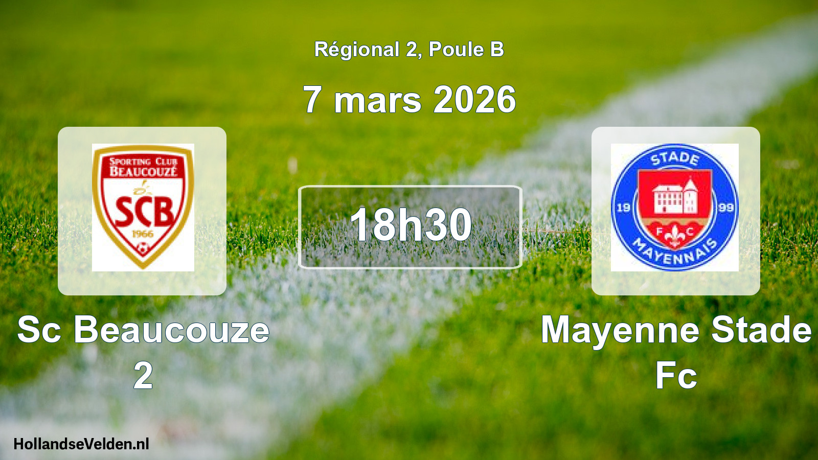 Geplande wedstrijd: Sc Beaucouze 2 - Mayenne Stade Fc (7 mars 2026)