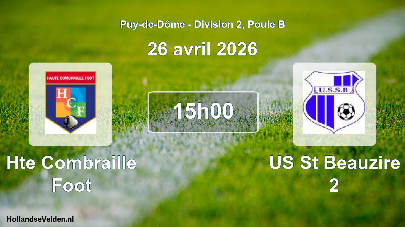 Match programmé: Hte Combraille Foot - US St Beauzire 2 (26 avril 2026)
