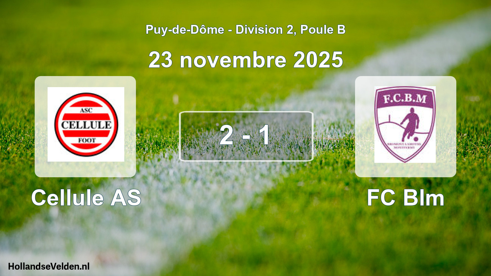 Match joué: Cellule AS - FC Blm 2 - 1 (23 novembre 2025)