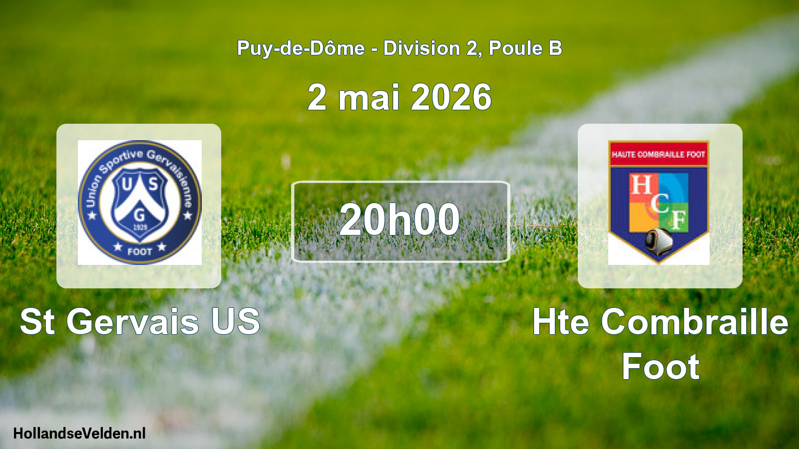 Match programmé: St Gervais US - Hte Combraille Foot (2 mai 2026)