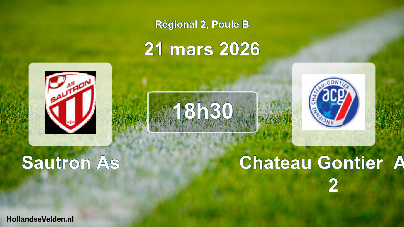Geplande wedstrijd: Sautron As - Chateau Gontier Anc 2 (21 mars 2026)