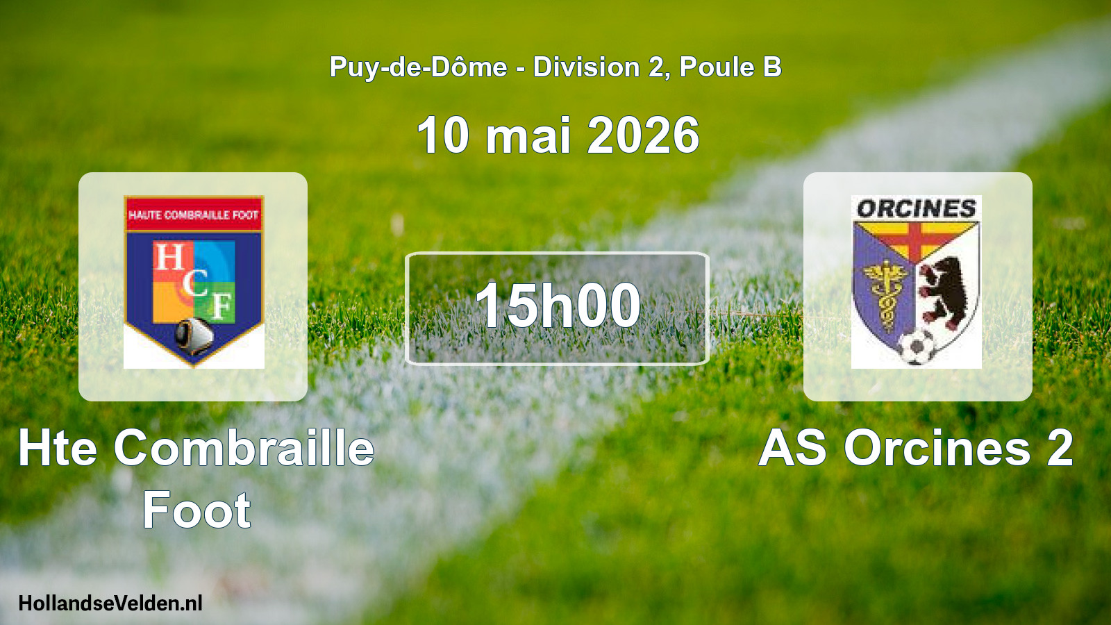 Geplande wedstrijd: Hte Combraille Foot - AS Orcines 2 (10 mei 2026)