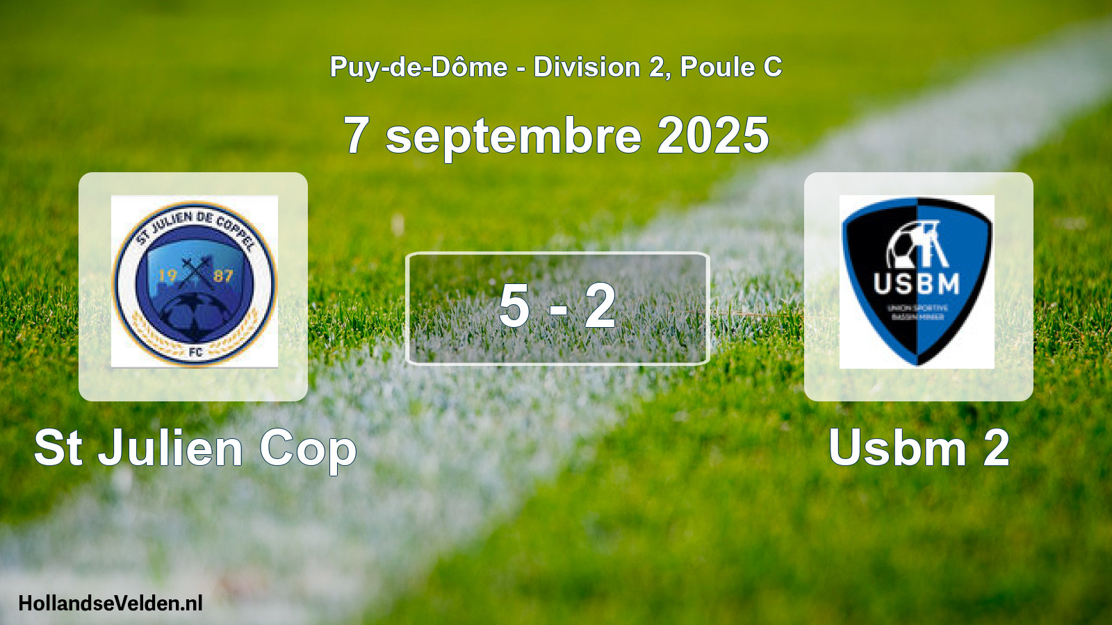 Gespeelde wedstrijd: St Julien Cop - Usbm 2 5 - 2 (7 september 2025)