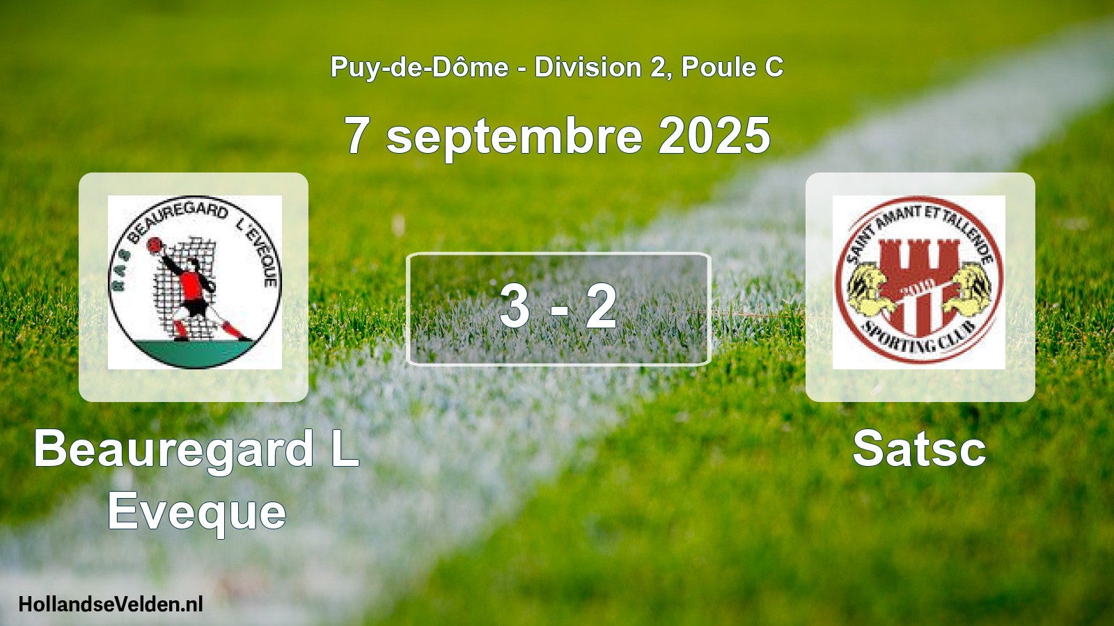 Gespeelde wedstrijd: Beauregard L Eveque - Satsc 3 - 2 (7 september 2025)